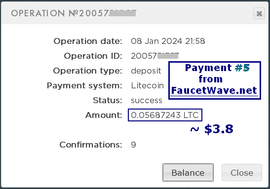 FaucetWave 5th payment