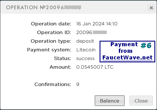 FaucetWave 6th payment