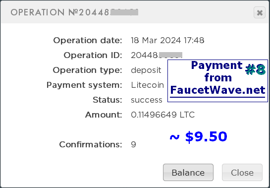 FaucetWave 8th payment