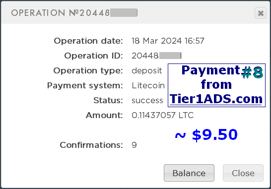 Tier1Ads 8th payment